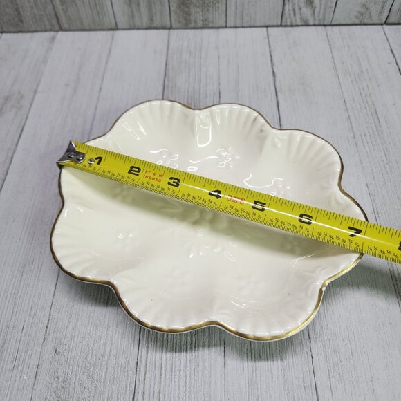 Vintage Aynsley Camellia Oval Scalloped Trinket Dish 7'' Gold Trimmed - Picture 6 of 7